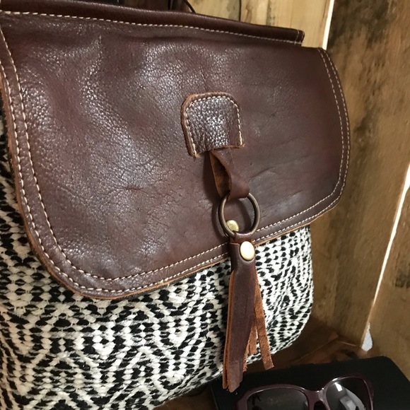 myra Handbags - Myra Leffis backpack bag Tweed Leather PURSE